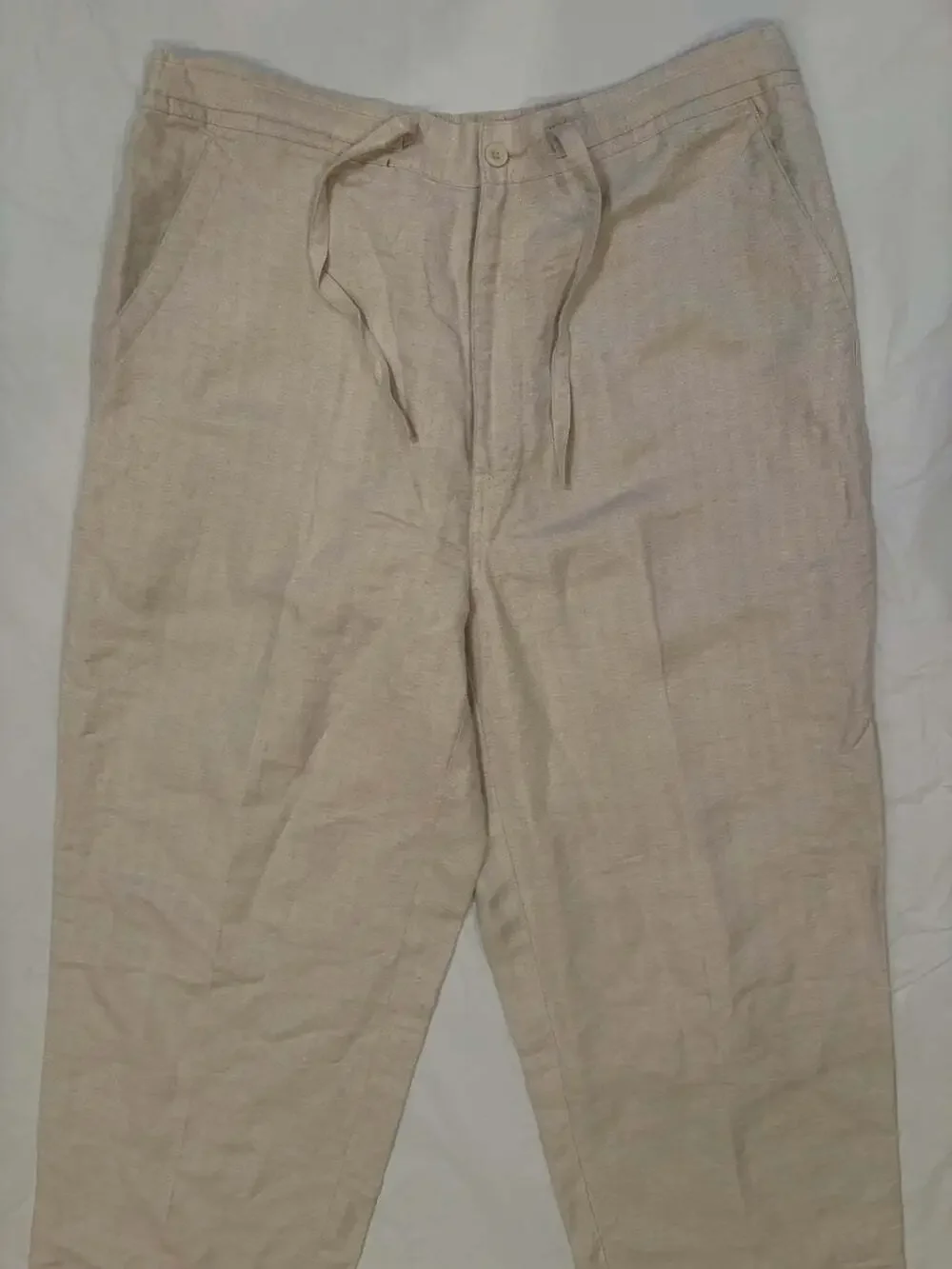 Cubavera Tan Pants Men's Large(36/38) Tan Linen Blend Loose